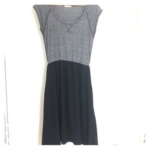 grey and black dress